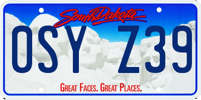 SD license plate 0SYZ39