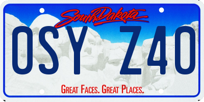SD license plate 0SYZ40
