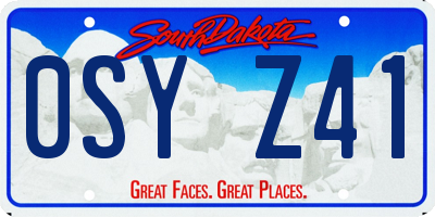 SD license plate 0SYZ41