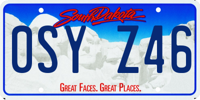 SD license plate 0SYZ46
