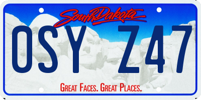 SD license plate 0SYZ47