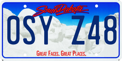 SD license plate 0SYZ48