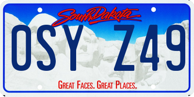 SD license plate 0SYZ49