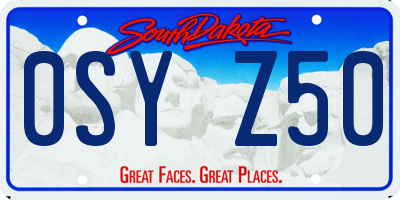SD license plate 0SYZ50
