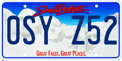 SD license plate 0SYZ52
