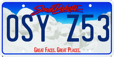 SD license plate 0SYZ53