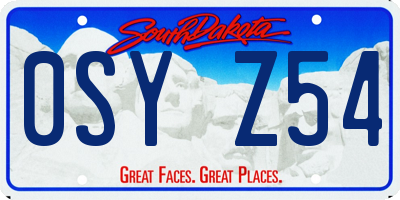 SD license plate 0SYZ54