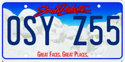 SD license plate 0SYZ55