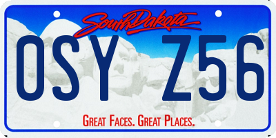 SD license plate 0SYZ56