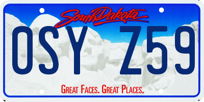 SD license plate 0SYZ59