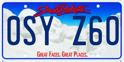 SD license plate 0SYZ60