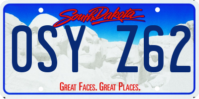 SD license plate 0SYZ62