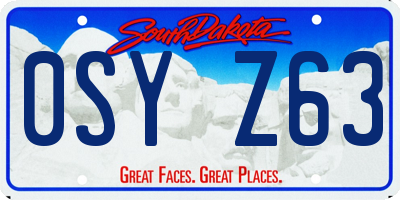 SD license plate 0SYZ63