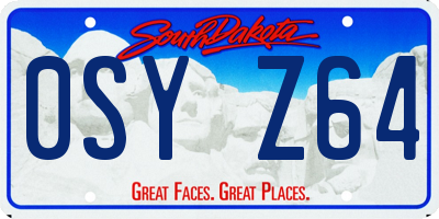 SD license plate 0SYZ64