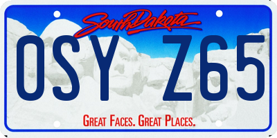 SD license plate 0SYZ65