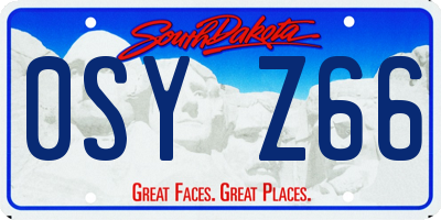 SD license plate 0SYZ66