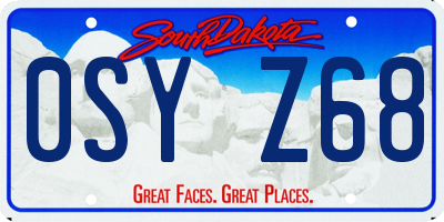 SD license plate 0SYZ68