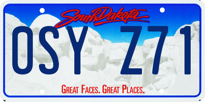 SD license plate 0SYZ71
