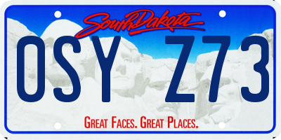 SD license plate 0SYZ73