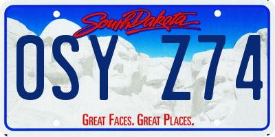 SD license plate 0SYZ74