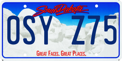 SD license plate 0SYZ75