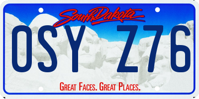 SD license plate 0SYZ76