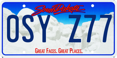 SD license plate 0SYZ77