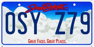 SD license plate 0SYZ79