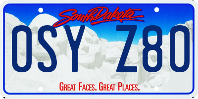 SD license plate 0SYZ80