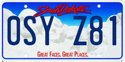 SD license plate 0SYZ81