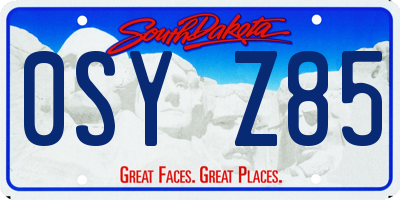 SD license plate 0SYZ85