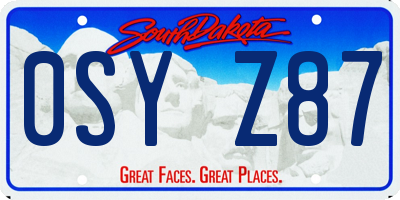 SD license plate 0SYZ87