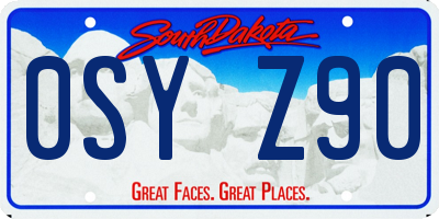 SD license plate 0SYZ90