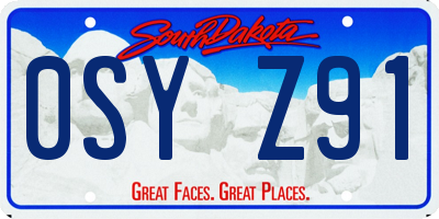 SD license plate 0SYZ91