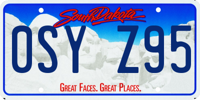 SD license plate 0SYZ95