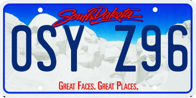 SD license plate 0SYZ96