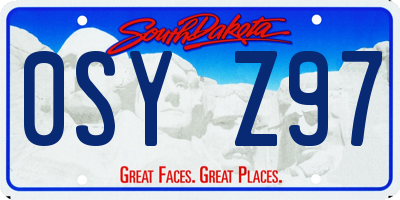 SD license plate 0SYZ97