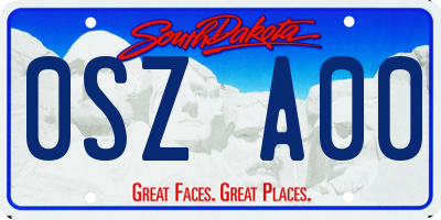 SD license plate 0SZA00