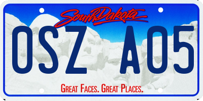 SD license plate 0SZA05