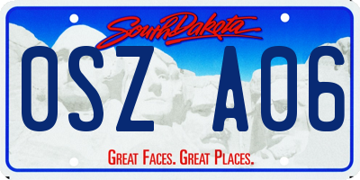 SD license plate 0SZA06