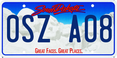 SD license plate 0SZA08