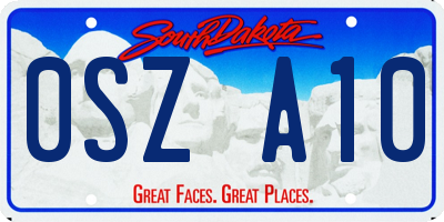 SD license plate 0SZA10