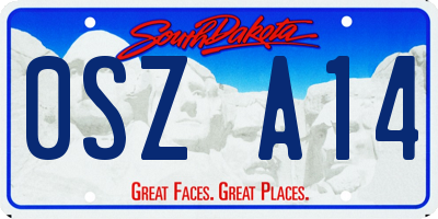 SD license plate 0SZA14