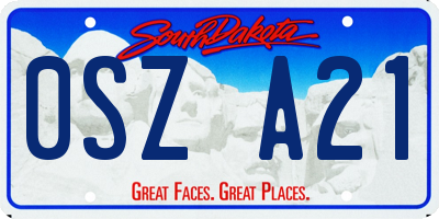 SD license plate 0SZA21