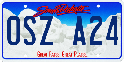 SD license plate 0SZA24