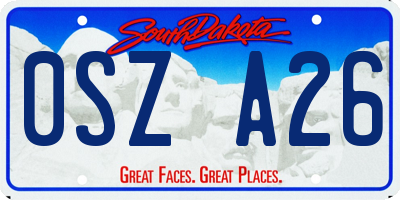 SD license plate 0SZA26