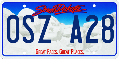 SD license plate 0SZA28