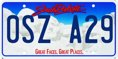 SD license plate 0SZA29