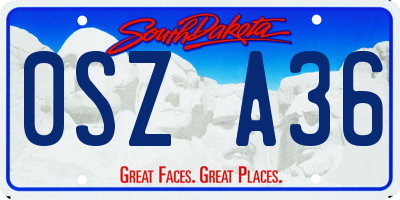 SD license plate 0SZA36