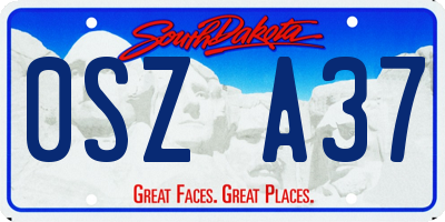 SD license plate 0SZA37